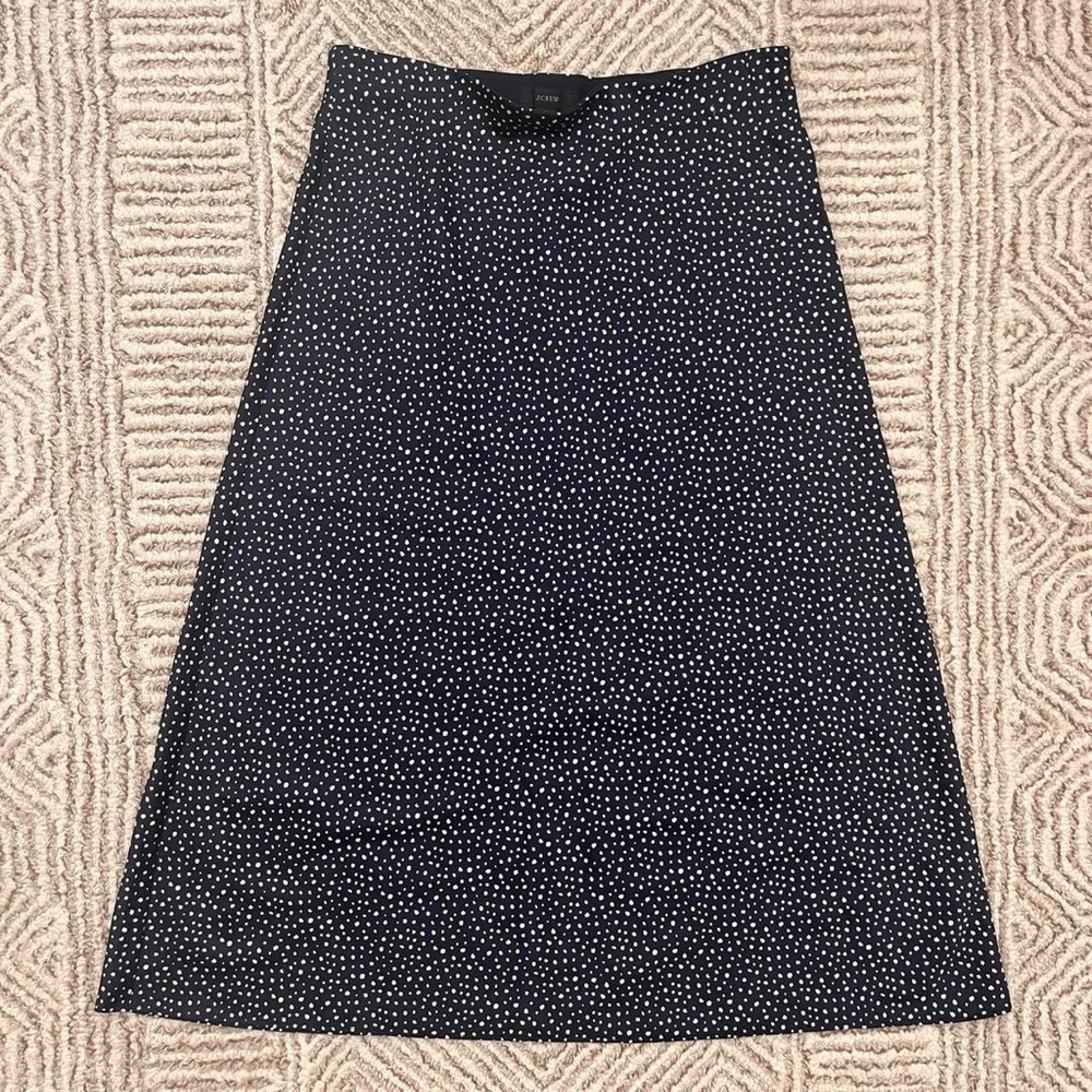 J. Crew Navy Midi Satin Skirt